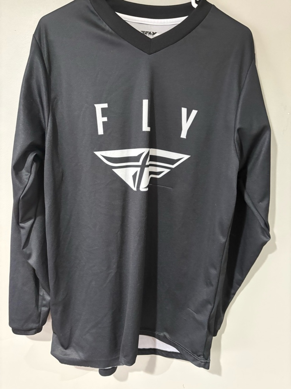 Men’s Fly Racing Black Long-Sleeve V-Neck Shirt